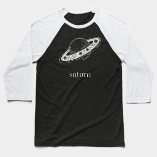 Planet Saturn-Planet Earth Baseball T-Shirt